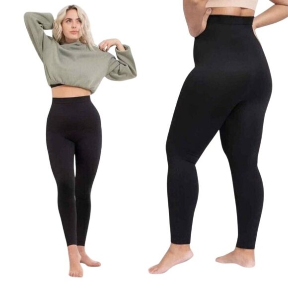 NEW Empetua High Waisted Shaping Leggings XL Black Shapewear Shapermint - Picture 1 of 11